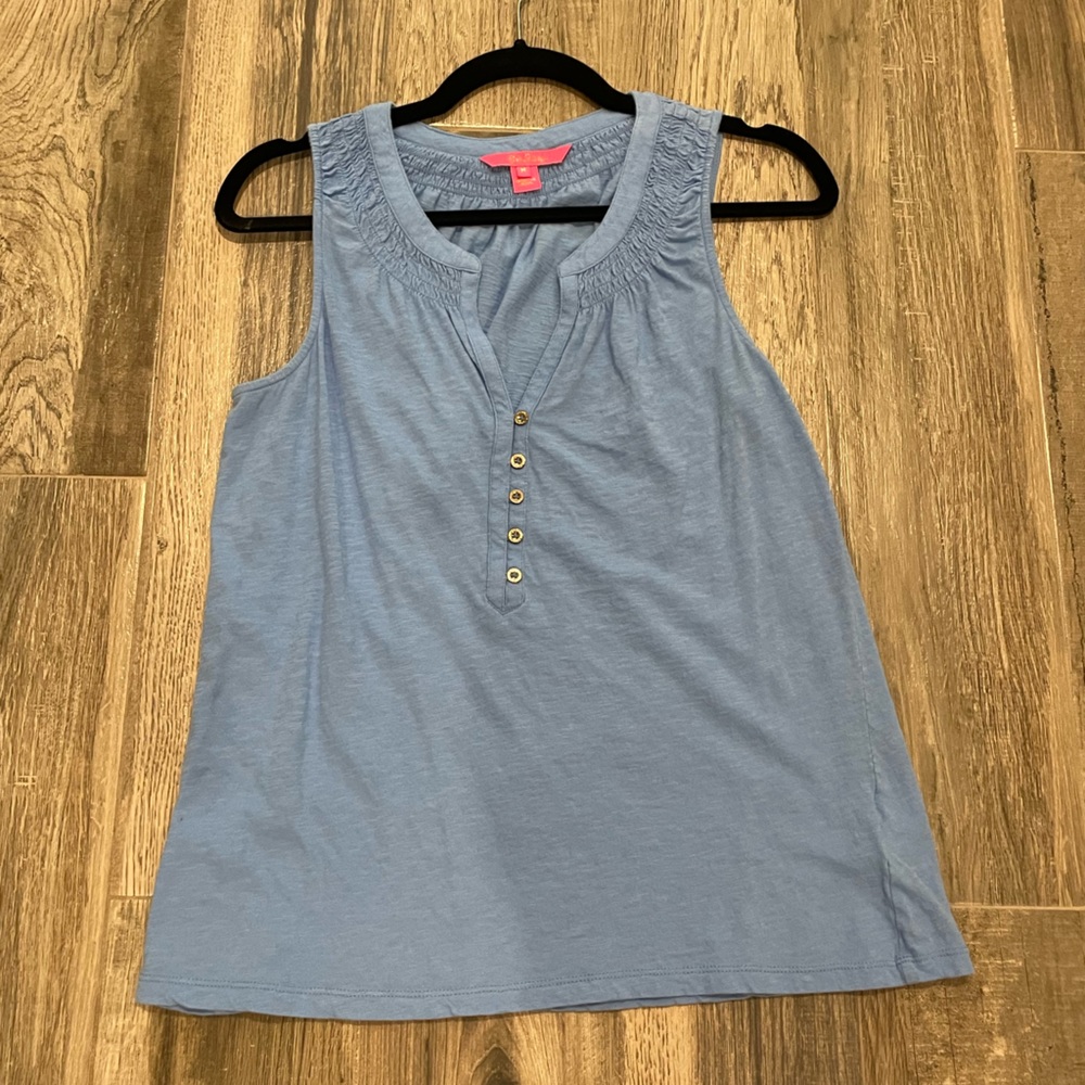 EUC Lilly Pulitzer Blue Essie Tank Top - Size Medium